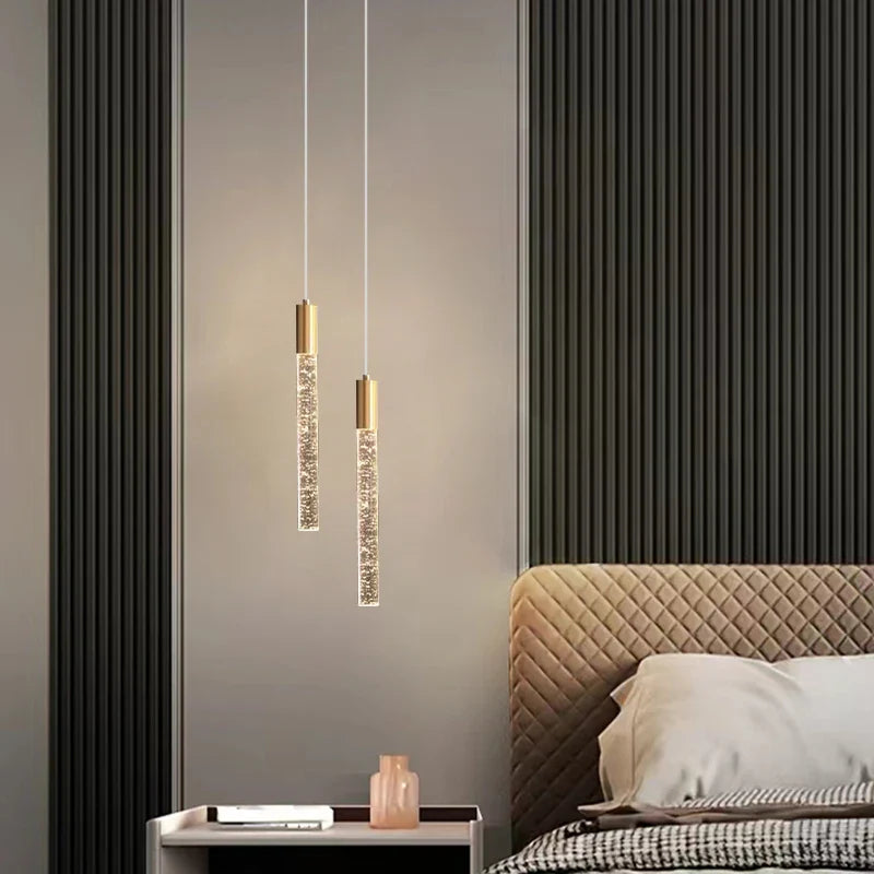 Afralia™ Crystal Pendant Lamp: Modern Bedroom Ceiling Lighting for Stylish Home Decor