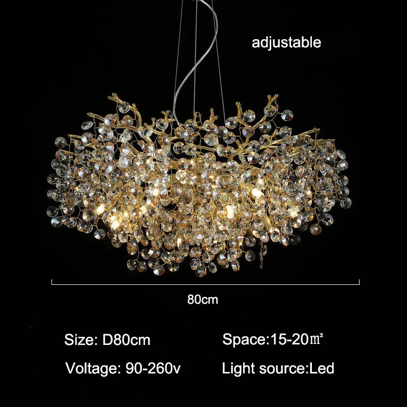 Afralia™ Luxury Crystal Chandelier for Villa Dining Room Living Room Bedroom