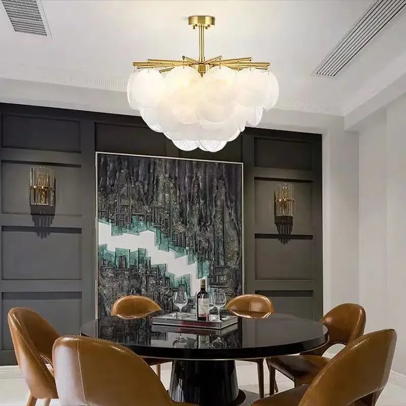 Afralia™ Modern Glass Chandelier for Living Room Dining Bedroom Hall Pendant Lighting