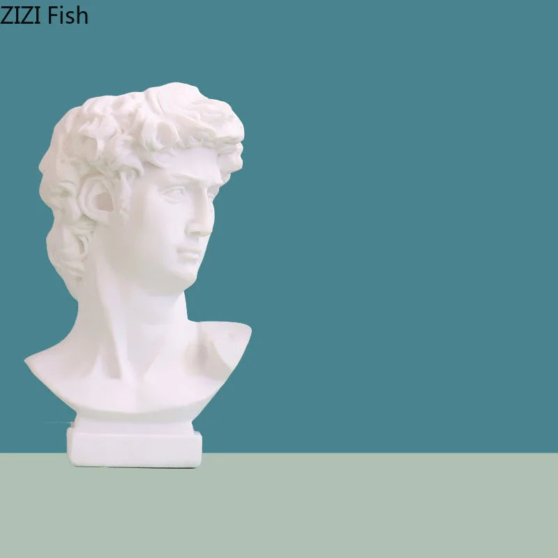 Afralia™ David Portrait Resin Sculpture Modern Desk Ornaments and Home Decor