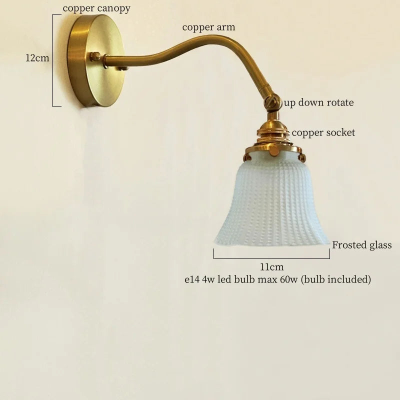 Afralia™ Glass LED Wall Light for Living Room Stair Loft Bathroom Mirror Bedside