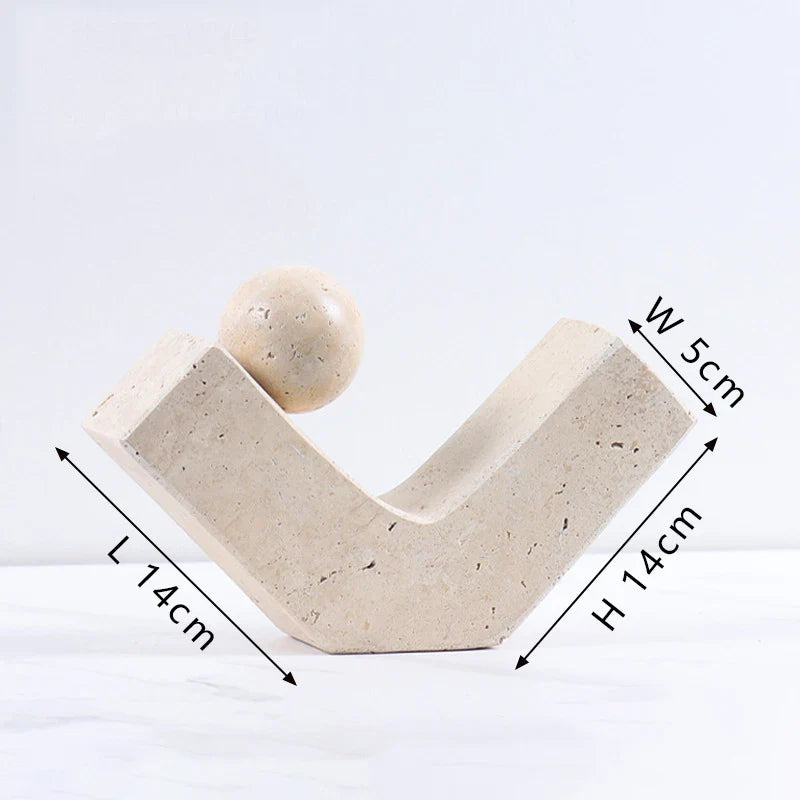 Afralia™ Luxury Marble Sculptures for Home Decor - Minimalist Travertine Ornaments for Stylish Living Spaces