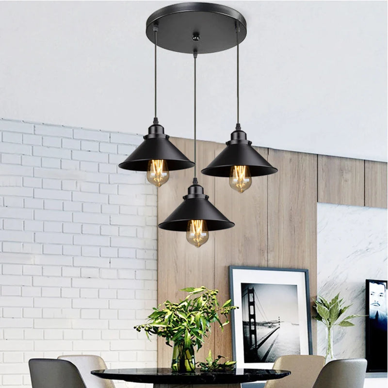 Afralia™ Industrial Black Pendant Light Dimmable Kitchen Ceiling Fixture