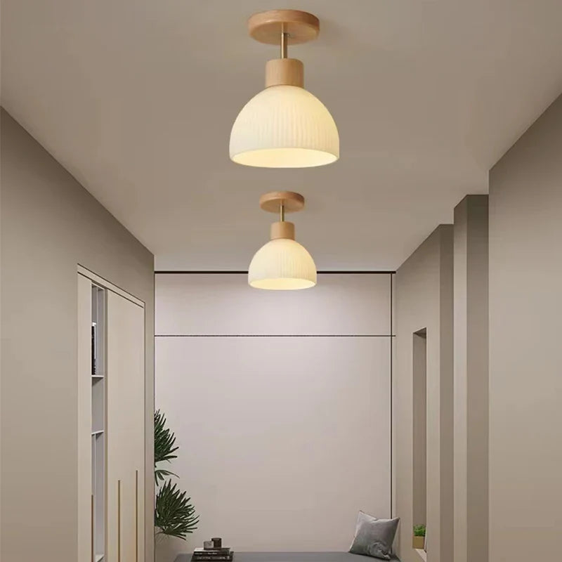 Afralia™ Wood Pendant Lights for Kitchen Dining Room Decor Front Desk Bar Aisle Chandelier