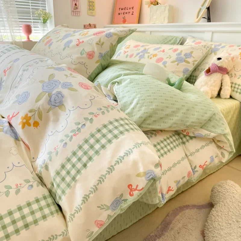 Afralia™ Cartoon Printed Cotton Quilt Cover Set - Soft, Breathable, Colorfast Bedding