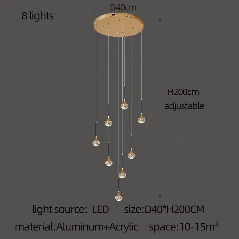 Afralia™ Spherical Loft Chandelier | Modern Nordic Living Room Lighting