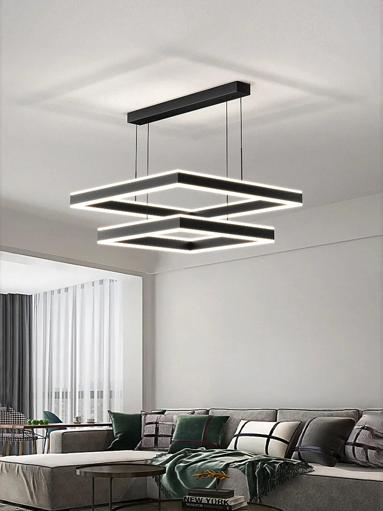 Afralia™ Modern Square LED Chandelier - New 2022 Minimalist Luxury Lighting