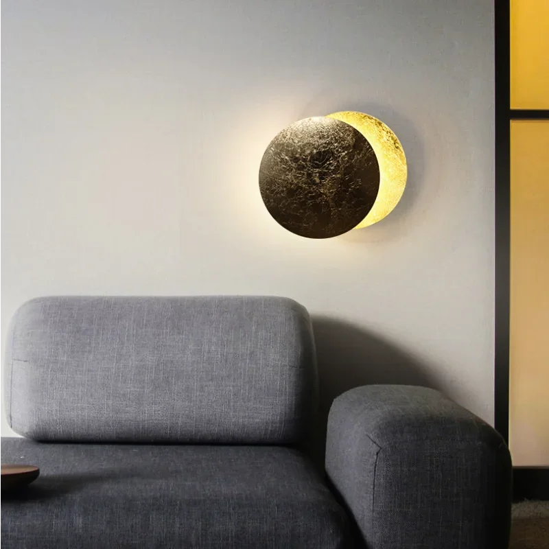 Afralia™ Modern Moon Eclipse LED Wall Lamps for Living Room Bedroom Decoration