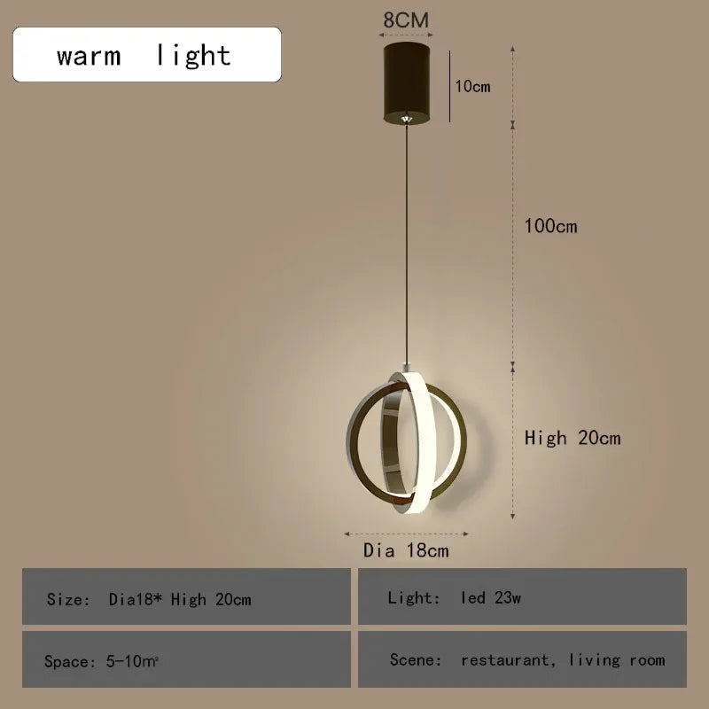Afralia™ Nordic LED Bedroom Pendant Light Chandelier for Modern Living Room and Bar Counter