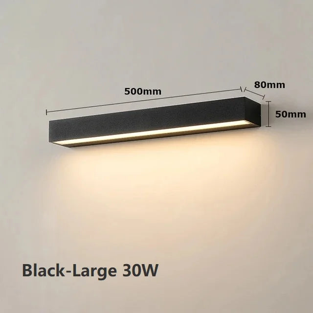 Afralia™ Outdoor Waterproof LED Wall Lights for Balcony Patio Garden Porch, Aluminum, 12W 18W 30W