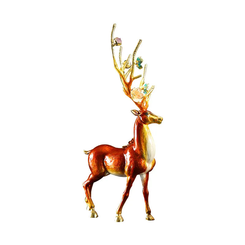 Afralia™ Deer Peace Porch Decoration Set for Luxe Living Room TV Cabinet