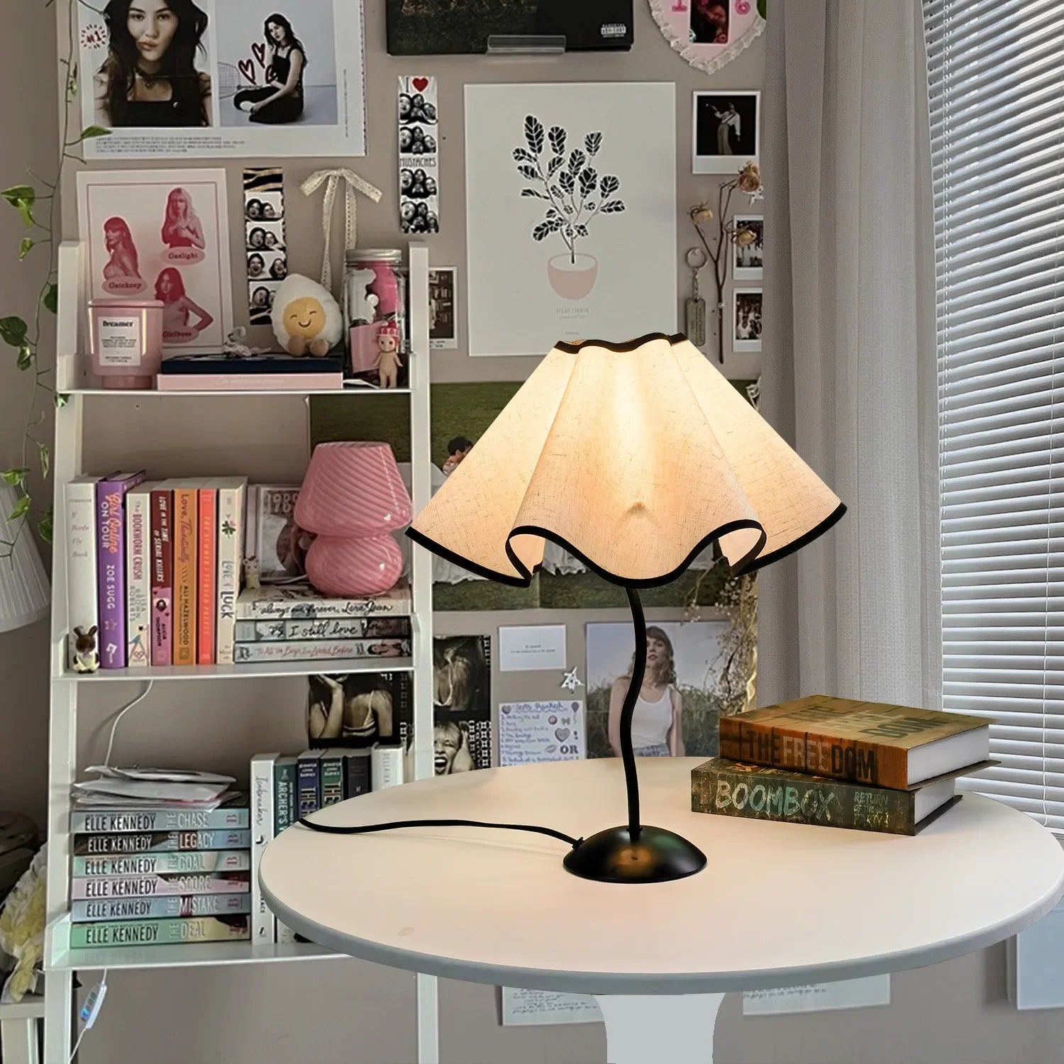 Afralia™ Petal Umbrella Lamp Table Lamp Iron Bedside Light for Bedroom Night Ambiance