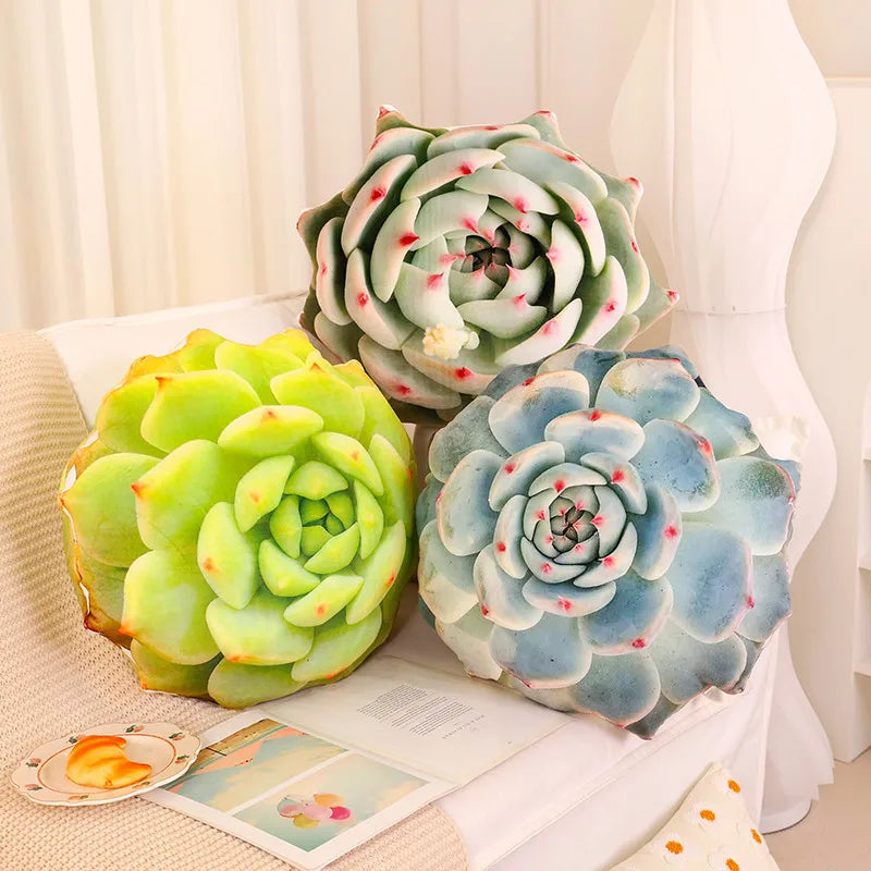 Afralia™ Succulent Leaf Plush Pillow - Novelty Cactus Cushion for Green Lovers