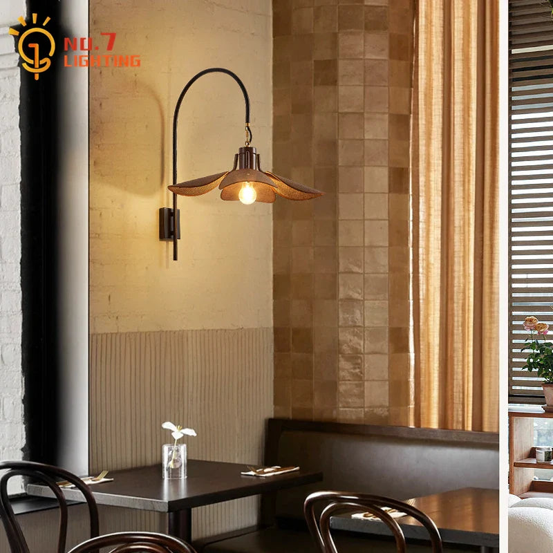 Afralia™ LED E27 Linen Wall Lamp: Japanese Retro Wabi-sabi Style for Living Room, Bedside, Restaurant