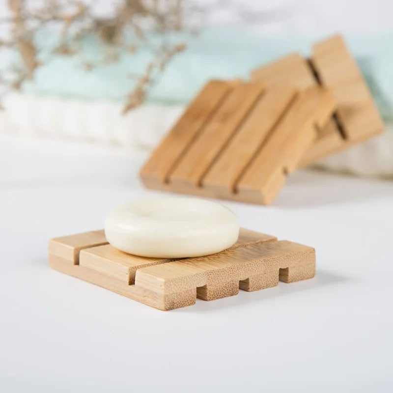 Bamboo soap dish for Essential oil soap by Afralia™ Drain rack for creative soap storage