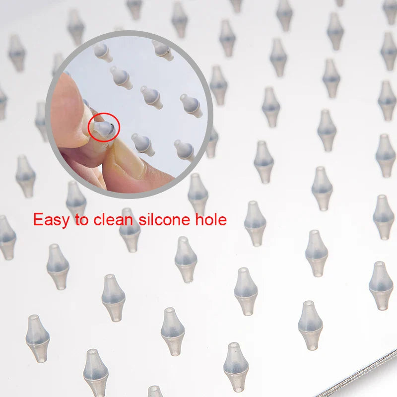 Afralia™ Stainless Steel LED Bathroom Shower Faucet Chrome Rain Shower Head Top Spray