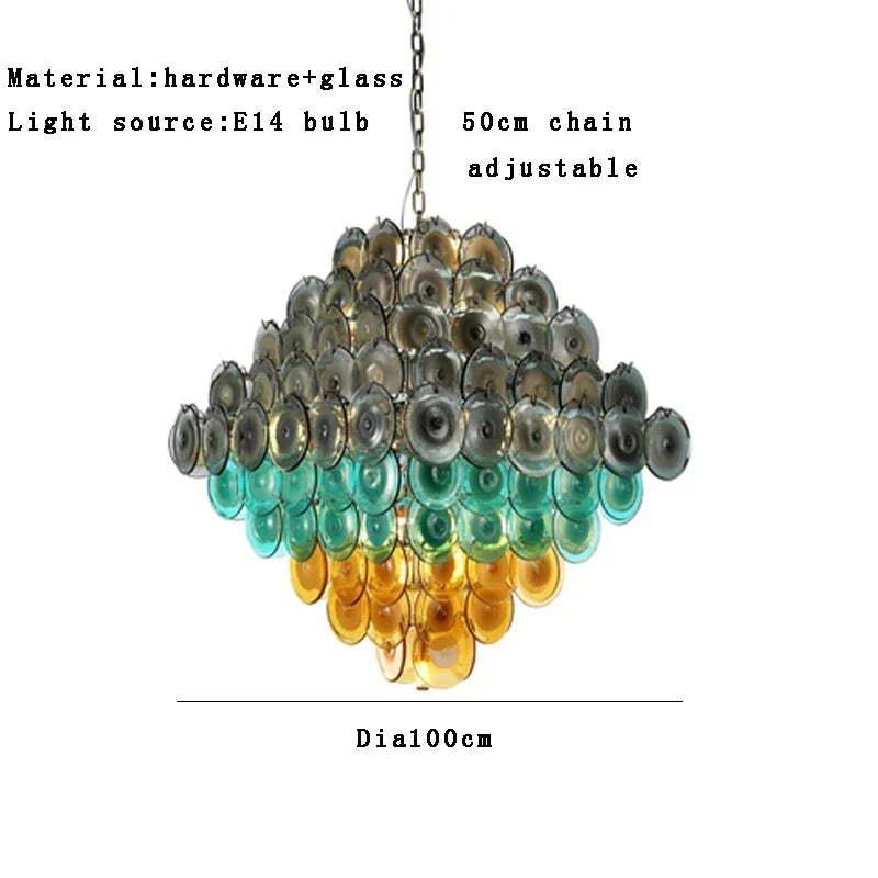 Nordic Retro Glass Oval Pendant Light for Living Room, LED E14 Dimmable - Afralia™