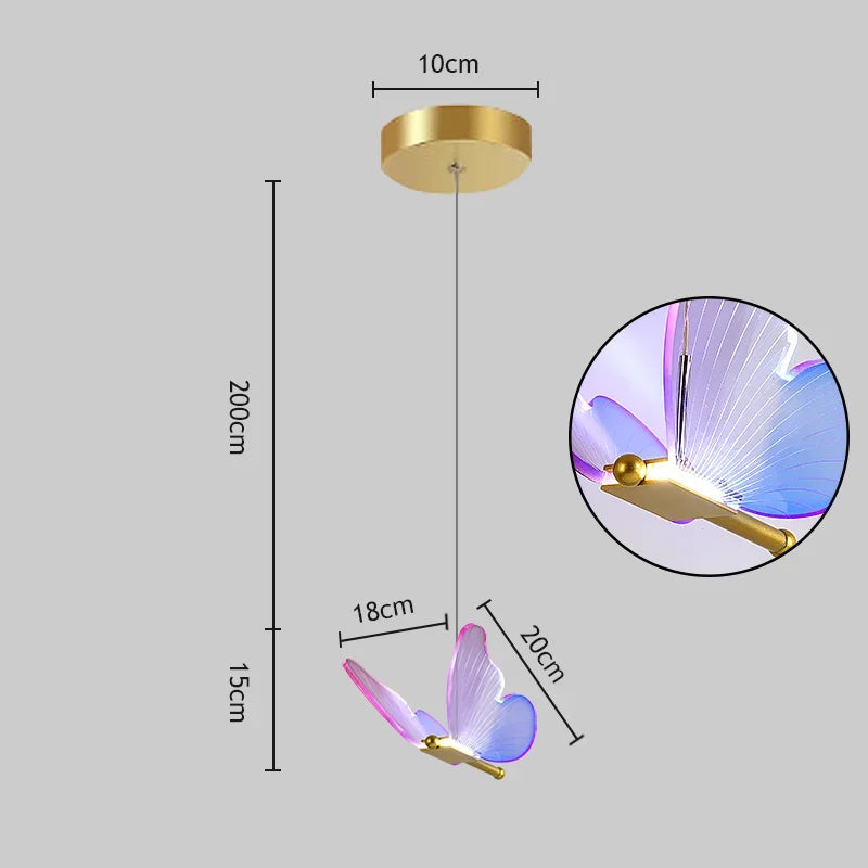Afralia™ Butterfly LED Chandelier for Duplex Villa Living Room Romantic Wedding Decor