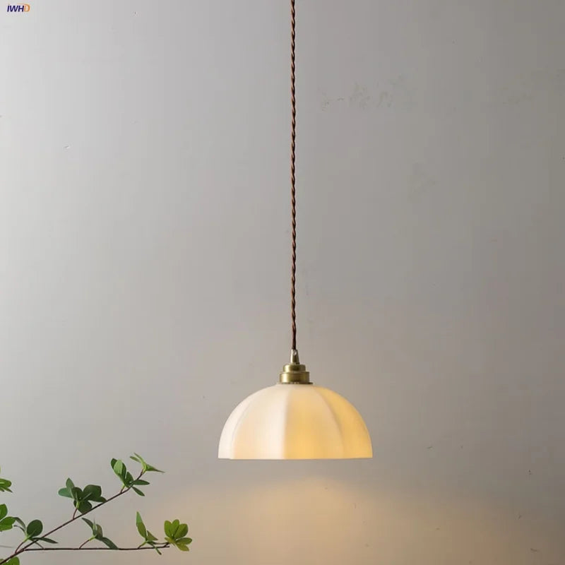 Afralia™ White Glass LED Pendant Lamp for Modern Home Decor and Lighting