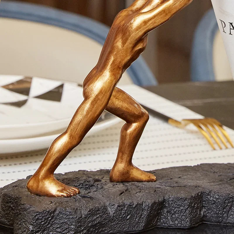 Afralia™ Hercules Figurines Wine Rack: Modern Resin Desktop Organizer & Book Stand