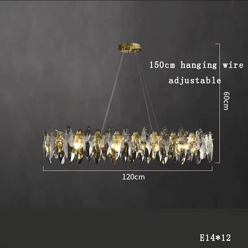 Afralia™ Kristal 2024 Chandelier LED Light for Dining and Living Room Decor