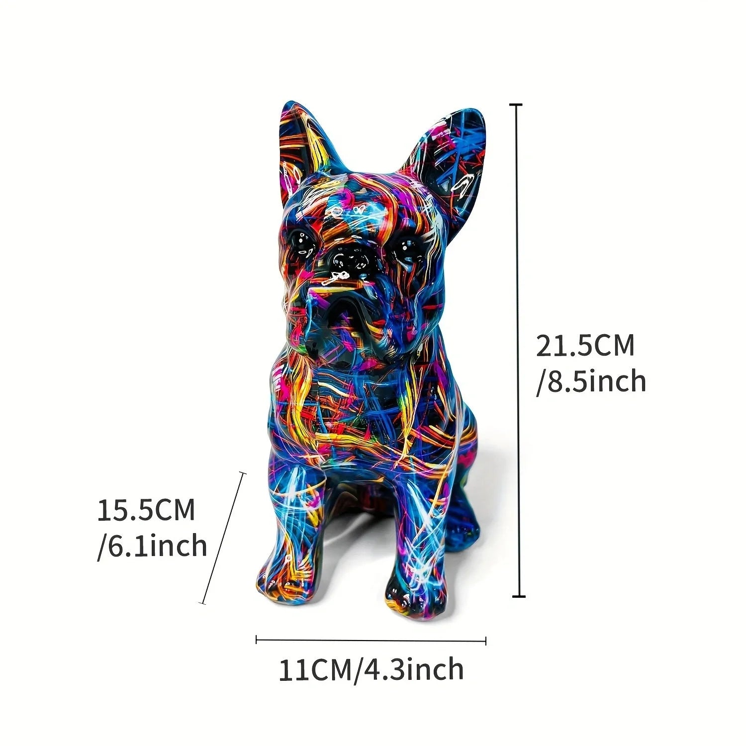 Afralia™ Bulldog Punk Art Resin Sculpture Decor Ornaments Aesthetic Room Furnishings