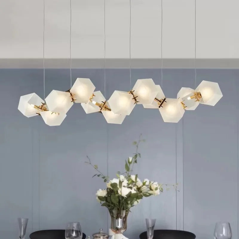 Afralia™ E14 LED Glass Pendant Light - Modern Luxury Hanging Chandelier