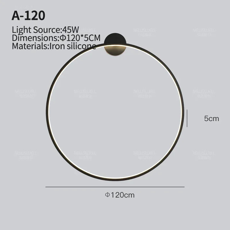 Afralia™ Nordic Ring LED Wall Lamp Modern Sconce for Living Room Bedroom Hallway