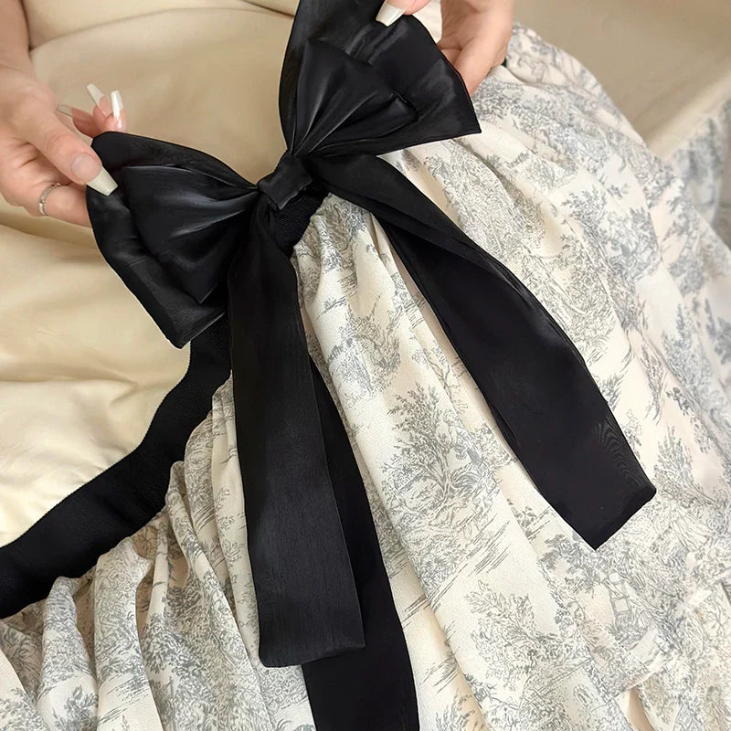 Afralia™ Lace Ruffles Bow Princess Bedding Set: Egyptian Cotton Duvet Cover, Bedskirt, Bedspread, Pillowcases