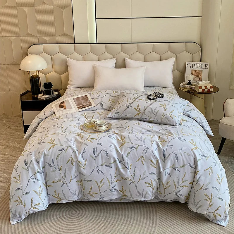 Afralia™ Striped Plaid Single Duvet Cover: Soft 100% Cotton Brushed Bedding for All Seasons