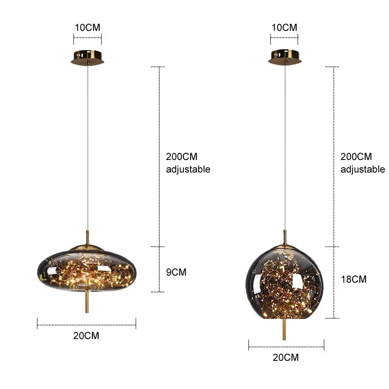 Afralia™ Amber Glass Chandelier: Luxury Lighting for Bedroom, Dining Room, Kitchen, Restaurant & Art Decor