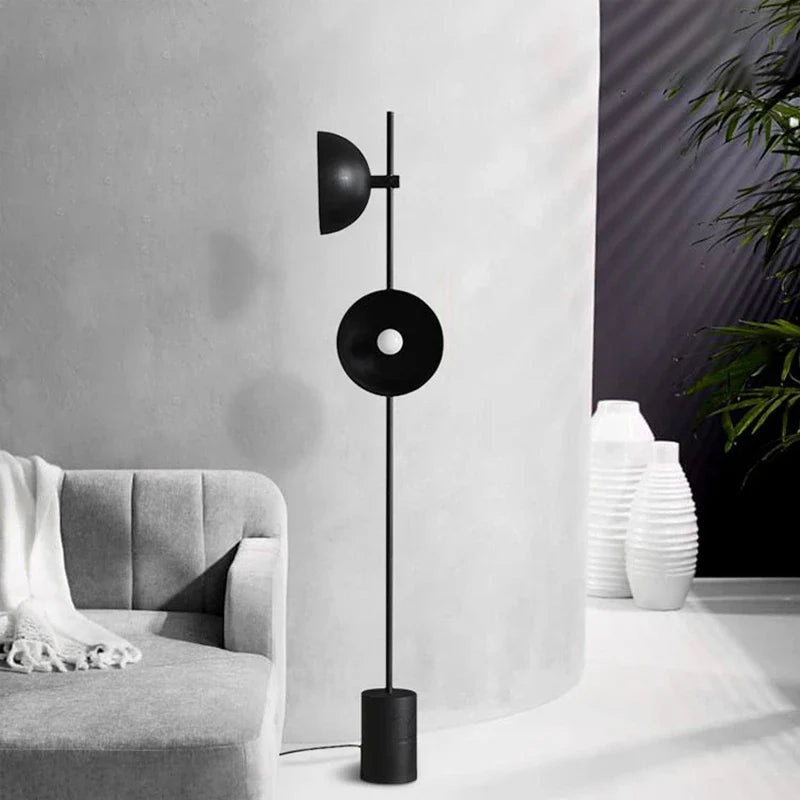 Afralia™ Modern Black Double Shade Floor Lamp for Stylish Home Decor