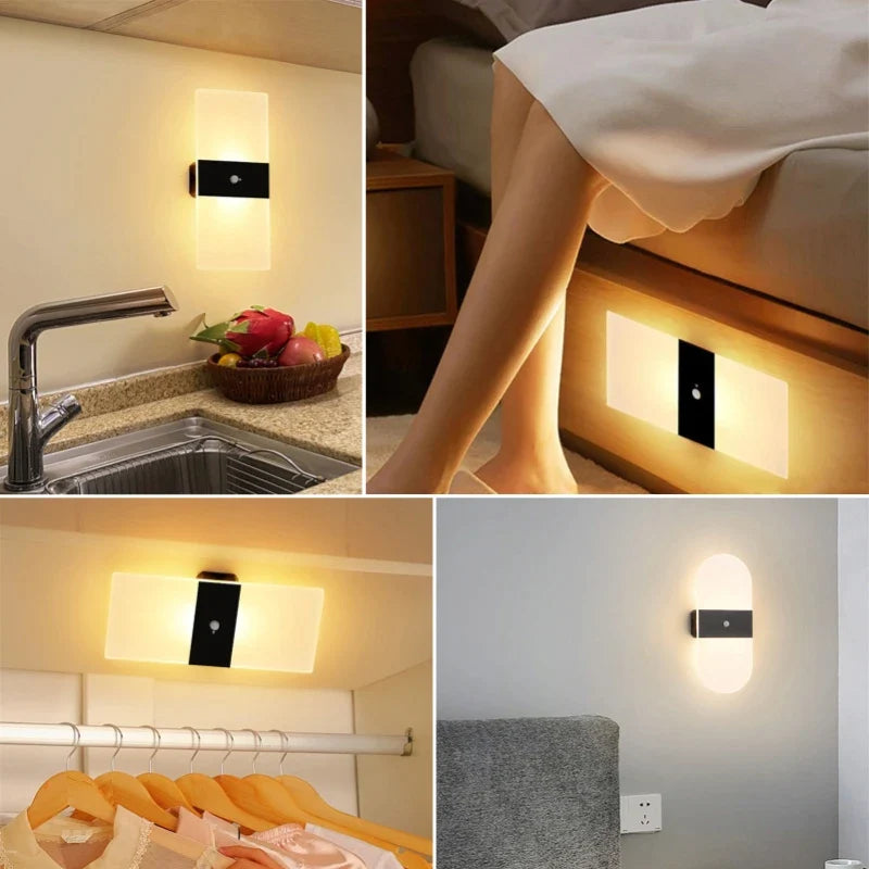 Afralia™ Wireless LED Wall Lamp Rechargeable Acrylic Sconce for Bedroom Decor