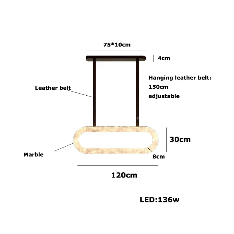 Afralia™ Oval Ring Dolomite Leather Pendant Light - Modern Adjustable Decorative Fixture
