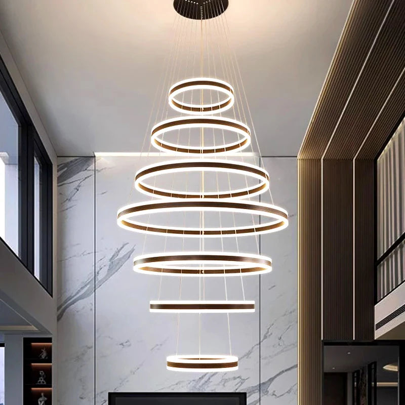 Afralia™ Modern Indoor Pendant Chandelier Ceiling LED Light for Dining Living Room