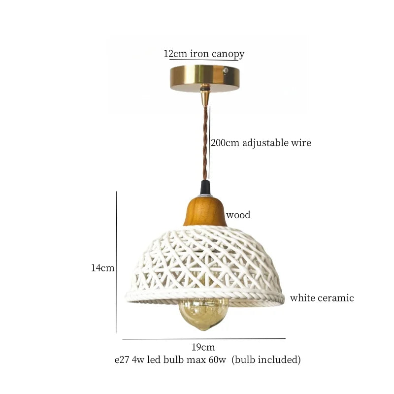 Afralia™ Nordic Ceramic LED Pendant Lamps Modern Minimalism Hanging Light for Home Decor