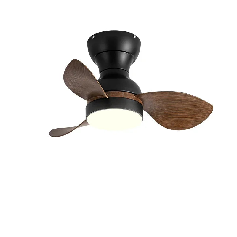 Afralia™ 22" Modern Black Ceiling Fan Light with DC Remote Control & LED - Bedroom and Restaurant Use