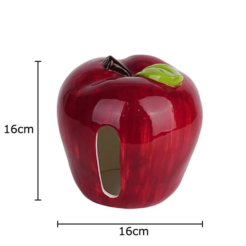 Afralia™ Apple Shape Ceramic Tissue Box - Coffee Table Desk Decoration