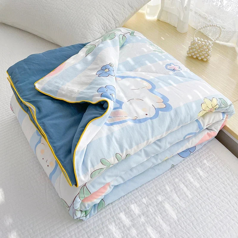 Afralia™ Summer Comforter Queen Size Lightweight Double Gauze Breathable Blanket