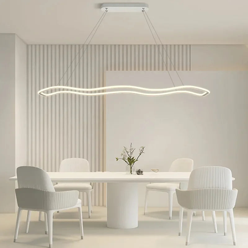 Afralia™ LED Pendant Light: Modern Aluminum Line Shapes Chandelier