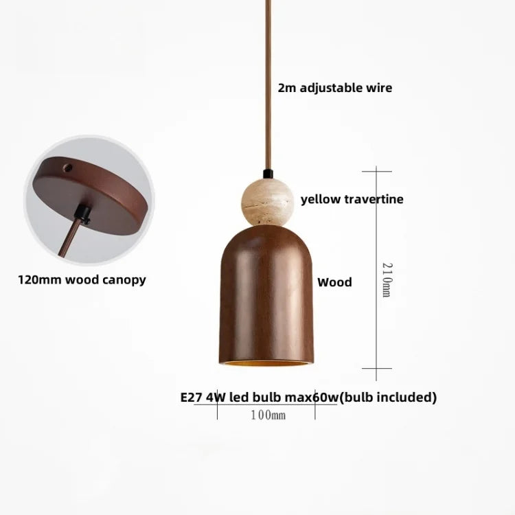 Afralia™ Black Iron LED Pendant Lights Stone Wabi Sabi Hanging Lamp Hallway Decor