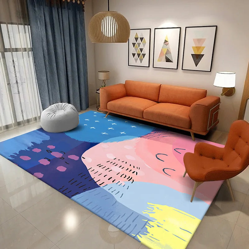 Afralia™ Nordic Velvet Carpets Luxury Living Room Bedroom Rug Anti-Slip Durable Easy Clean