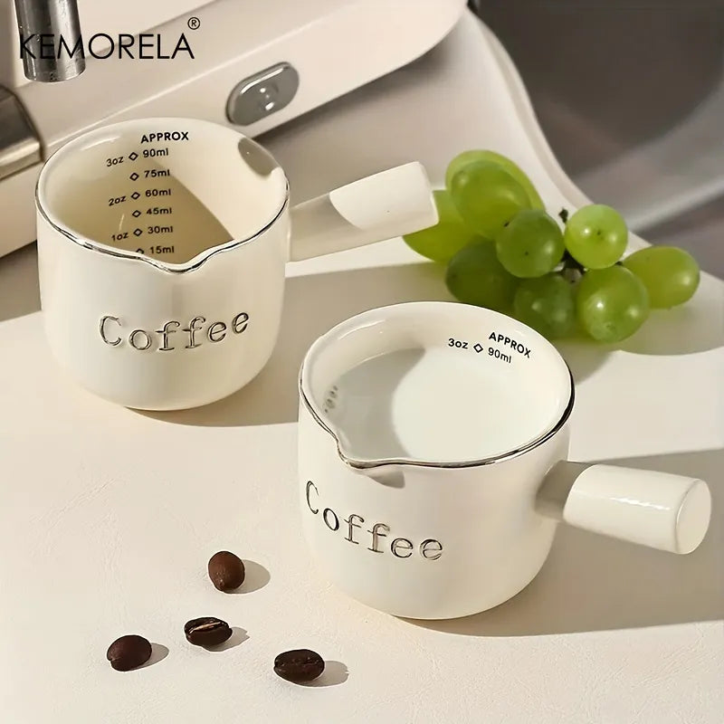 Afralia™ Ceramic Measuring Cups Set | Precise Kitchen Tools for Espresso and Milk Extraction