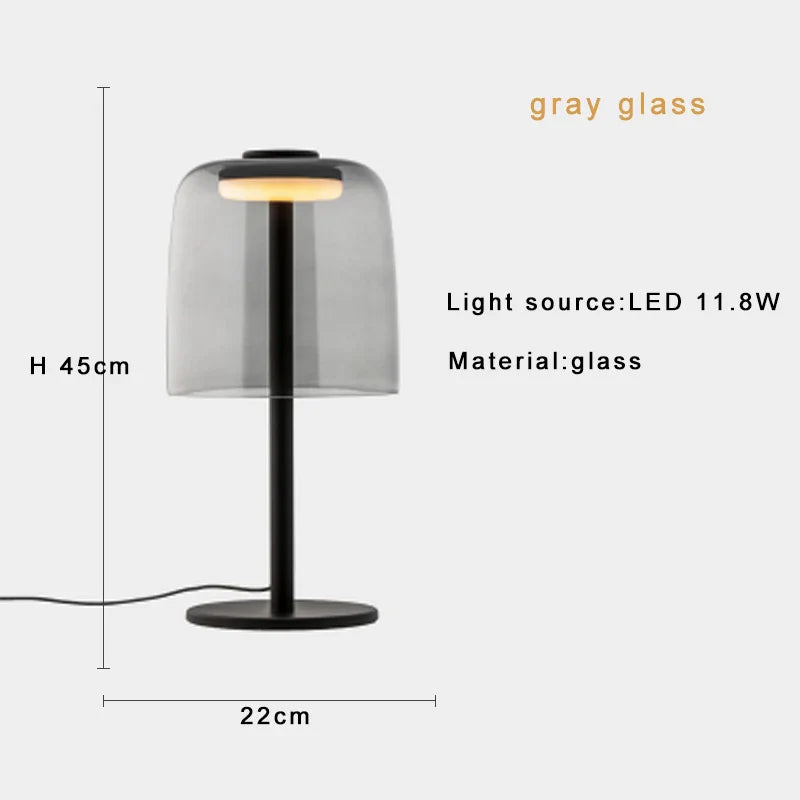 Afralia™ Glass Mushroom Table Lamp Luxury Minimalist Desk Light Nightstand Decor