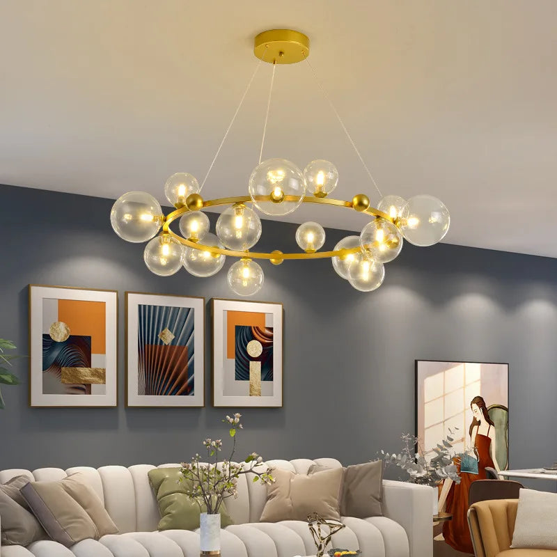 Afralia™ Magic Beans Glass Ball LED Ceiling Chandelier for Home Decor Lighting