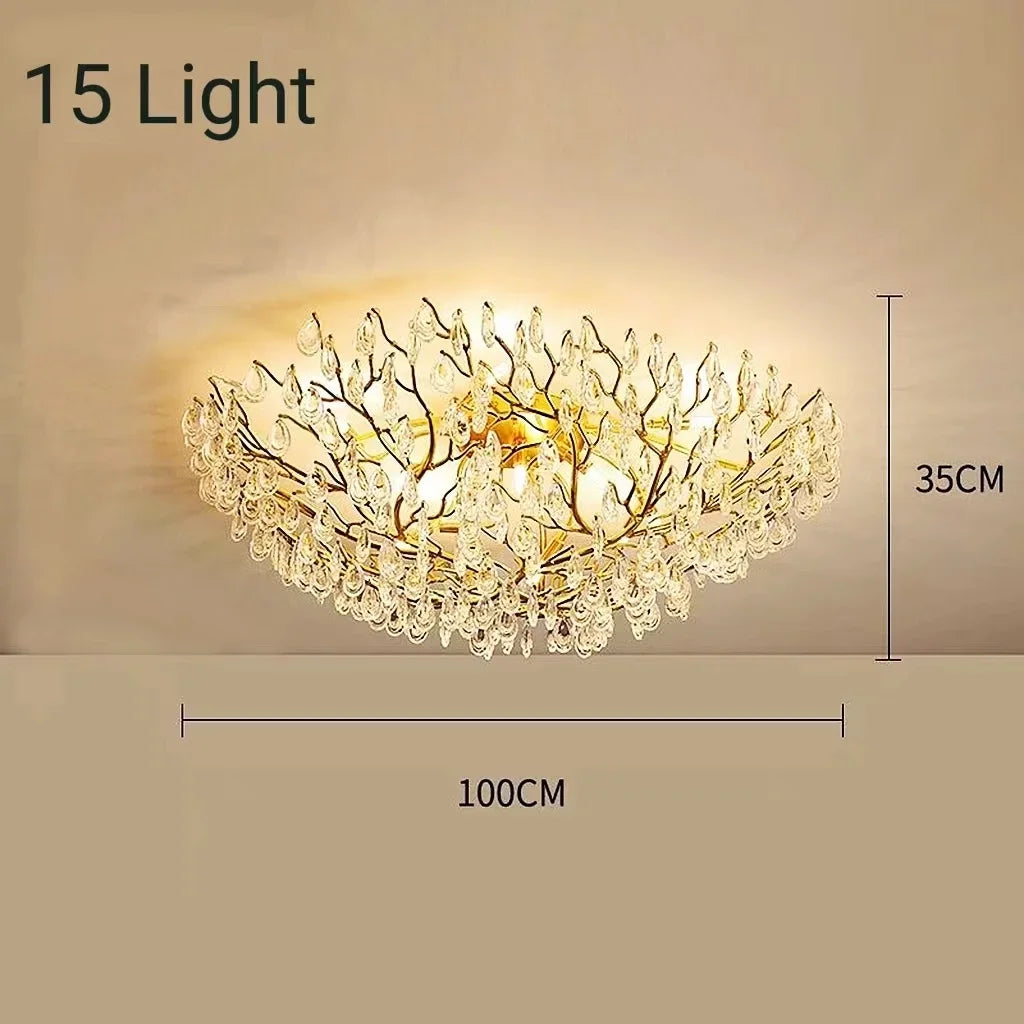 Afralia™ Modern LED Crystal Ceiling Chandelier for Living Room Restaurant Bedroom