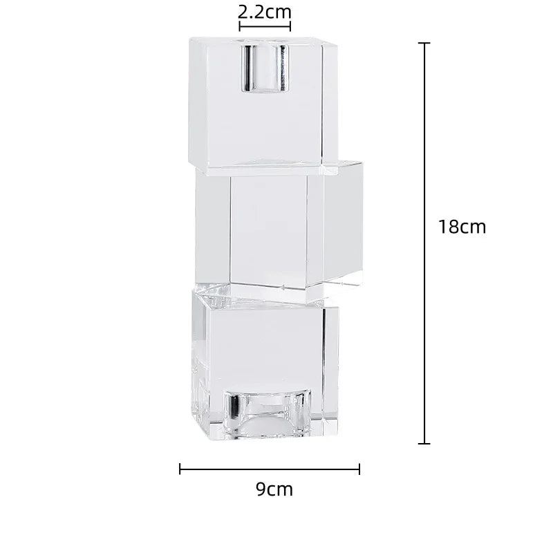 Afralia™ Geometric Crystal Glass Candle Holder - Home Decor Accent