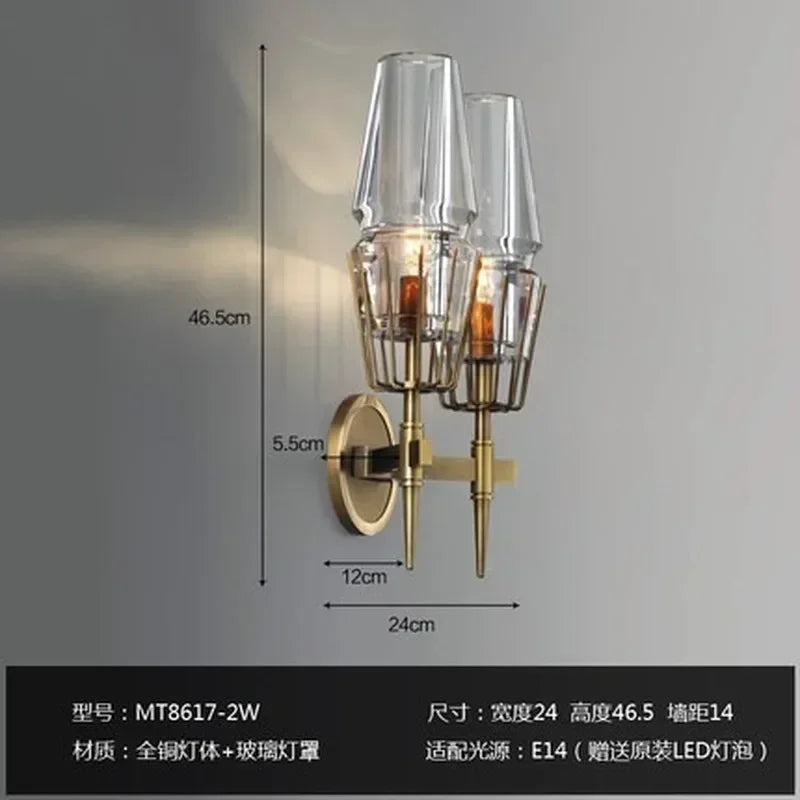 Afralia™ Crystal double head bedside table lamp for modern luxury living spaces.