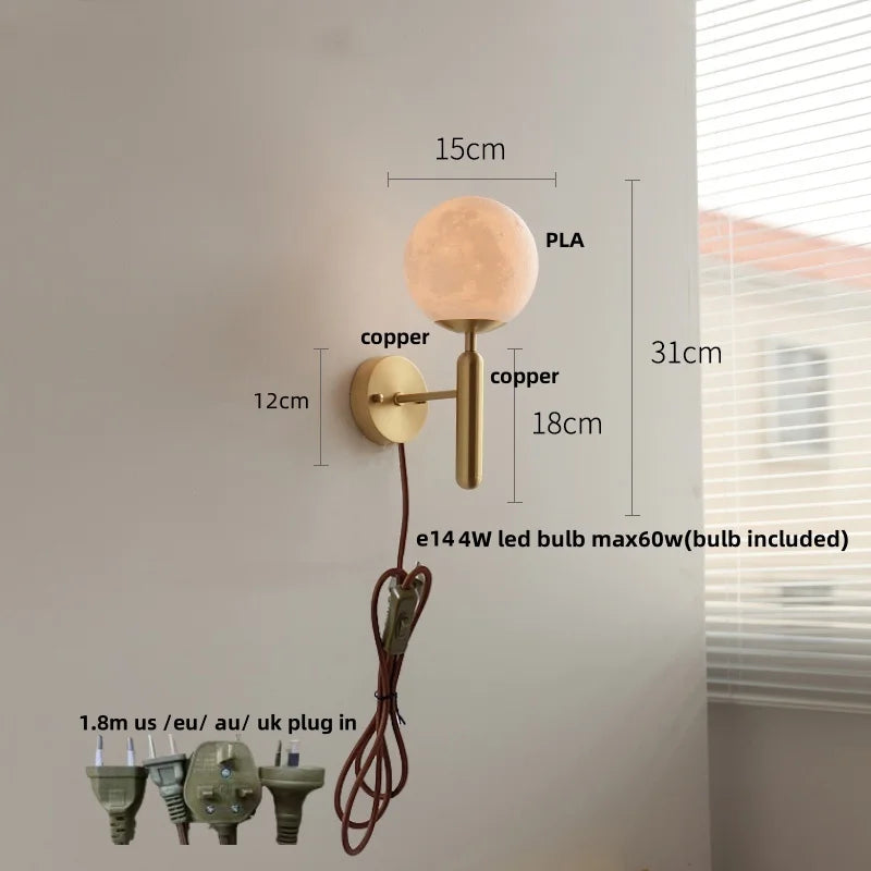 Afralia™ Modern Black Iron LED Wall Light with Glass Shade & Pull Chain Switch