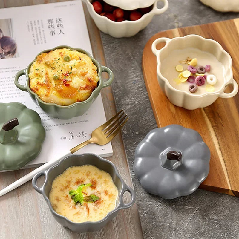 Afralia™ Pumpkin Ceramic Soup Bowl | Solid Color Tableware for Restaurant and Home